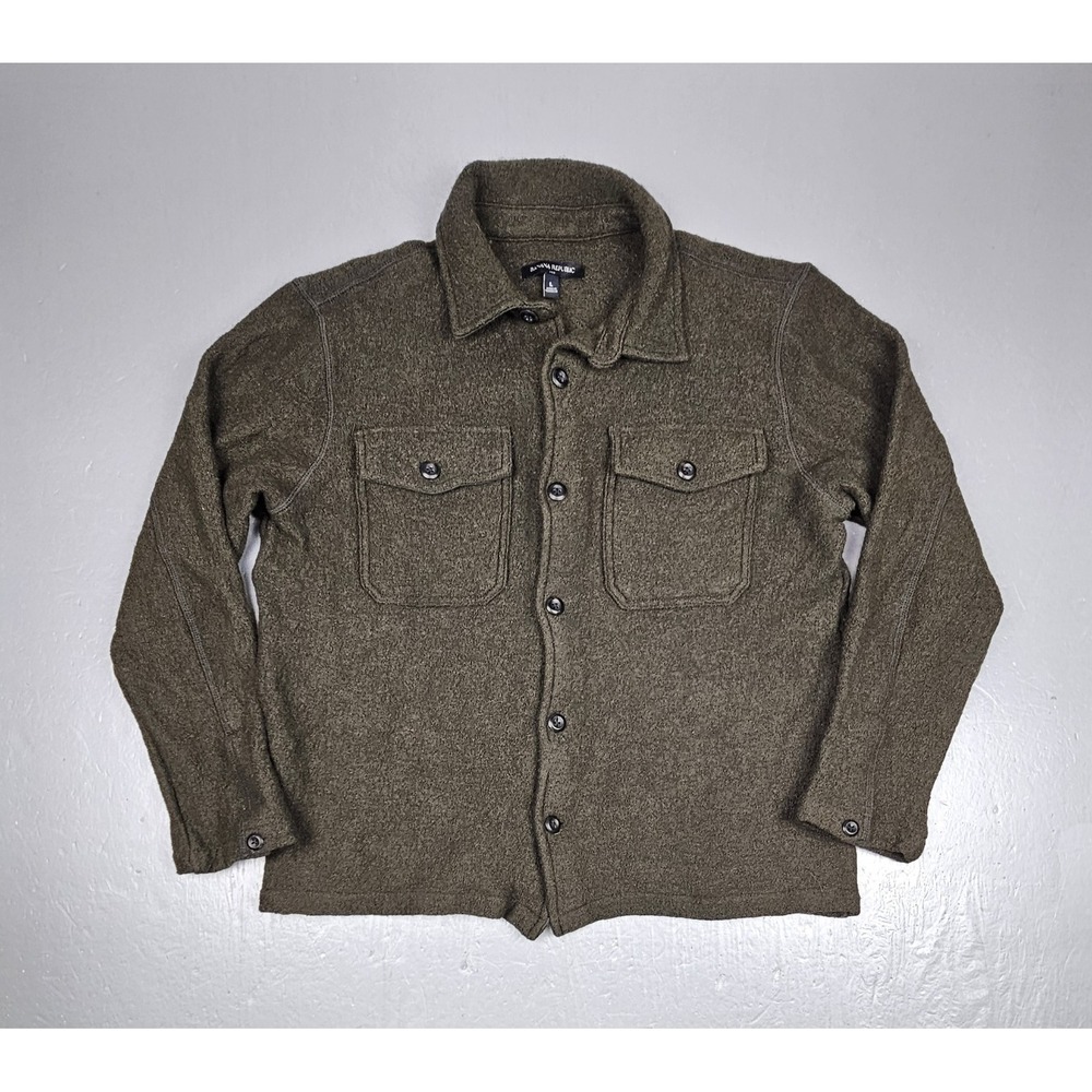 Banana Republic Boucle Shirt Jacket Womens Medium Sheltered Earth Brown Shacket